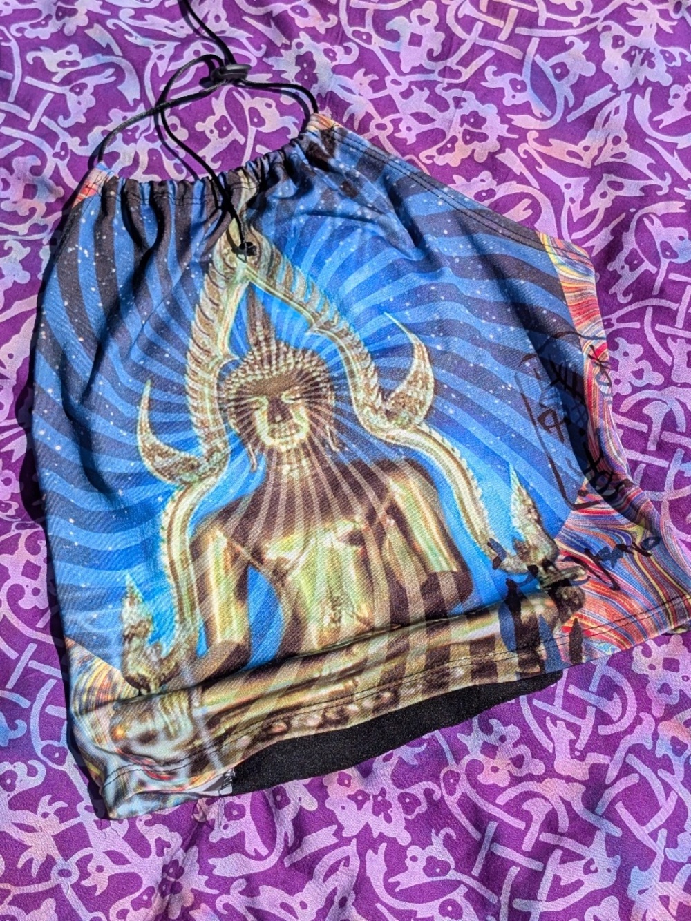 Genuine Vintage Y2K Festival Style Cinch Halter Buddha Tank